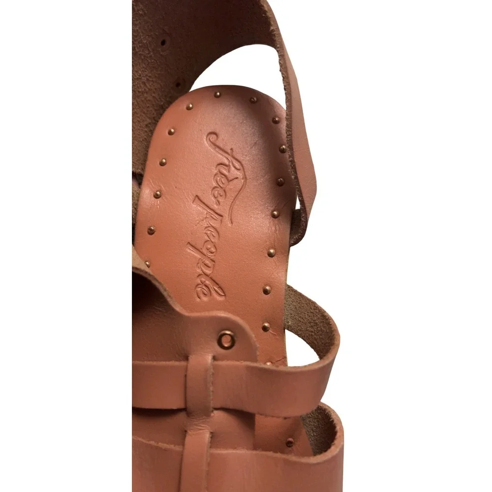 Free People Marianne wedge leather gladiator sandals buckles SZ: 38 EU‎ 7.5 US